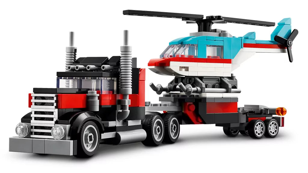LEGO® Creator. Ciężarówka z platformą i helikopterem 31146