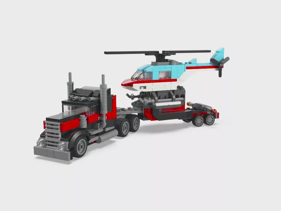 LEGO® Creator. Ciężarówka z platformą i helikopterem 31146