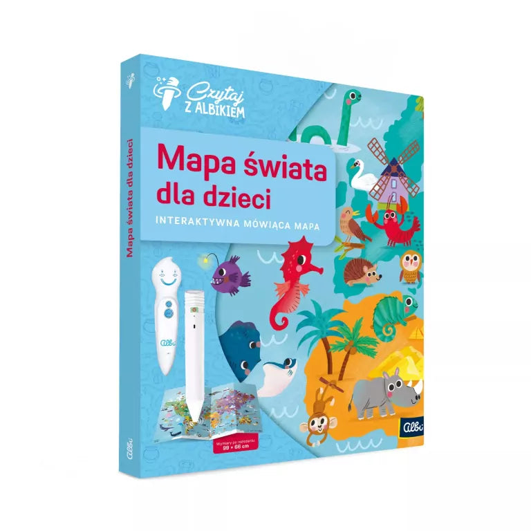Mapa świata dla dzieci. Czytaj z Albikiem