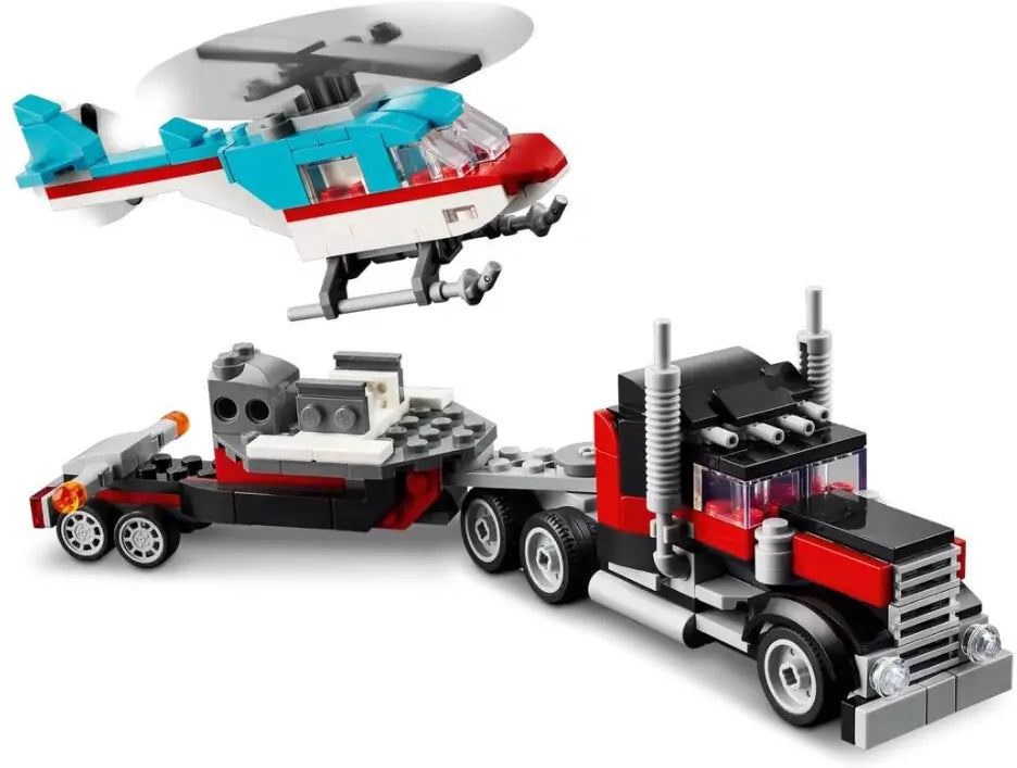 LEGO® Creator. Ciężarówka z platformą i helikopterem 31146