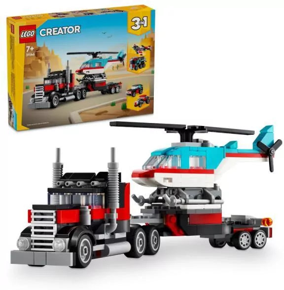 LEGO® Creator. Ciężarówka z platformą i helikopterem 31146
