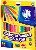 Kredki ołówkowe trójkątne. 24 kolory