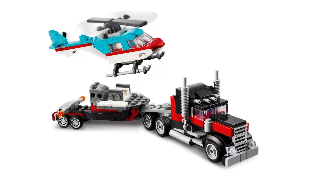 LEGO® Creator. Ciężarówka z platformą i helikopterem 31146