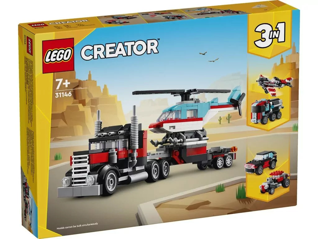LEGO® Creator. Ciężarówka z platformą i helikopterem 31146