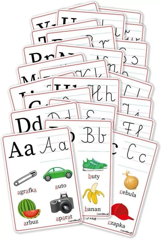 Plansze edukacyjne A5. Alfabet 23 karty