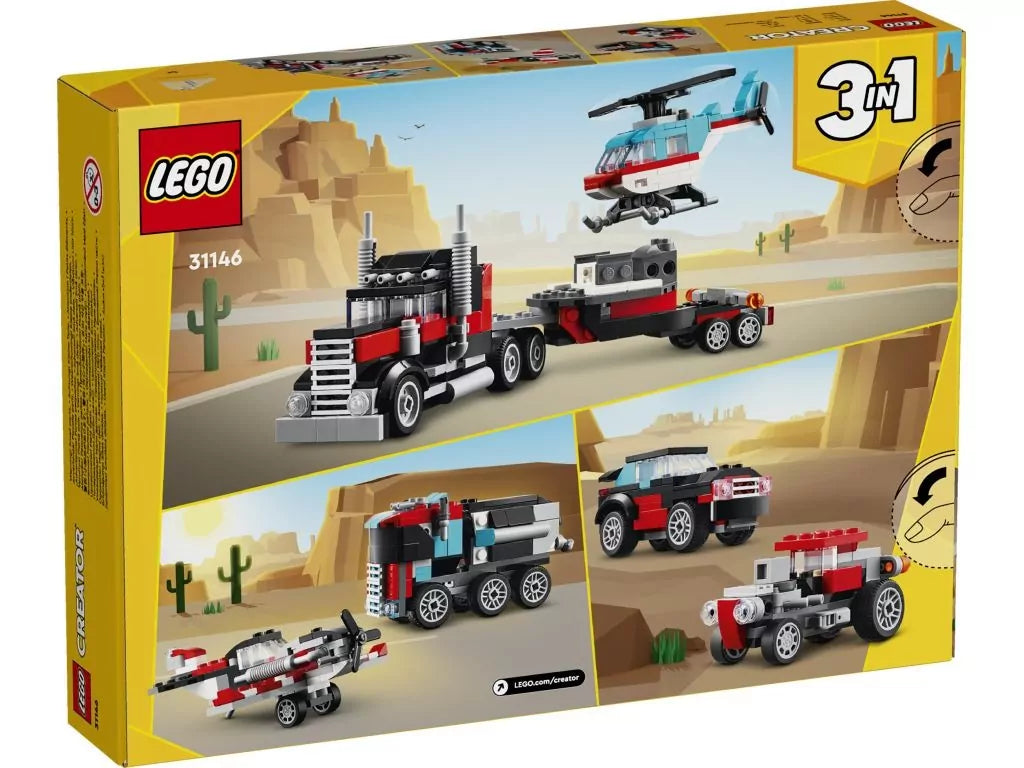 LEGO® Creator. Ciężarówka z platformą i helikopterem 31146